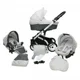 Carucior 3 in 1 Mikrus Plaudi Light Grey foto