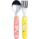 Set lingurita si furculita de inox Badabulle Pink