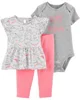 Carter's Set 3 piese Dinozaur - body, tricou si pantaloni foto