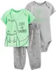 Carter's Set 3 piese Dinozaur - body, tricou si pantaloni foto