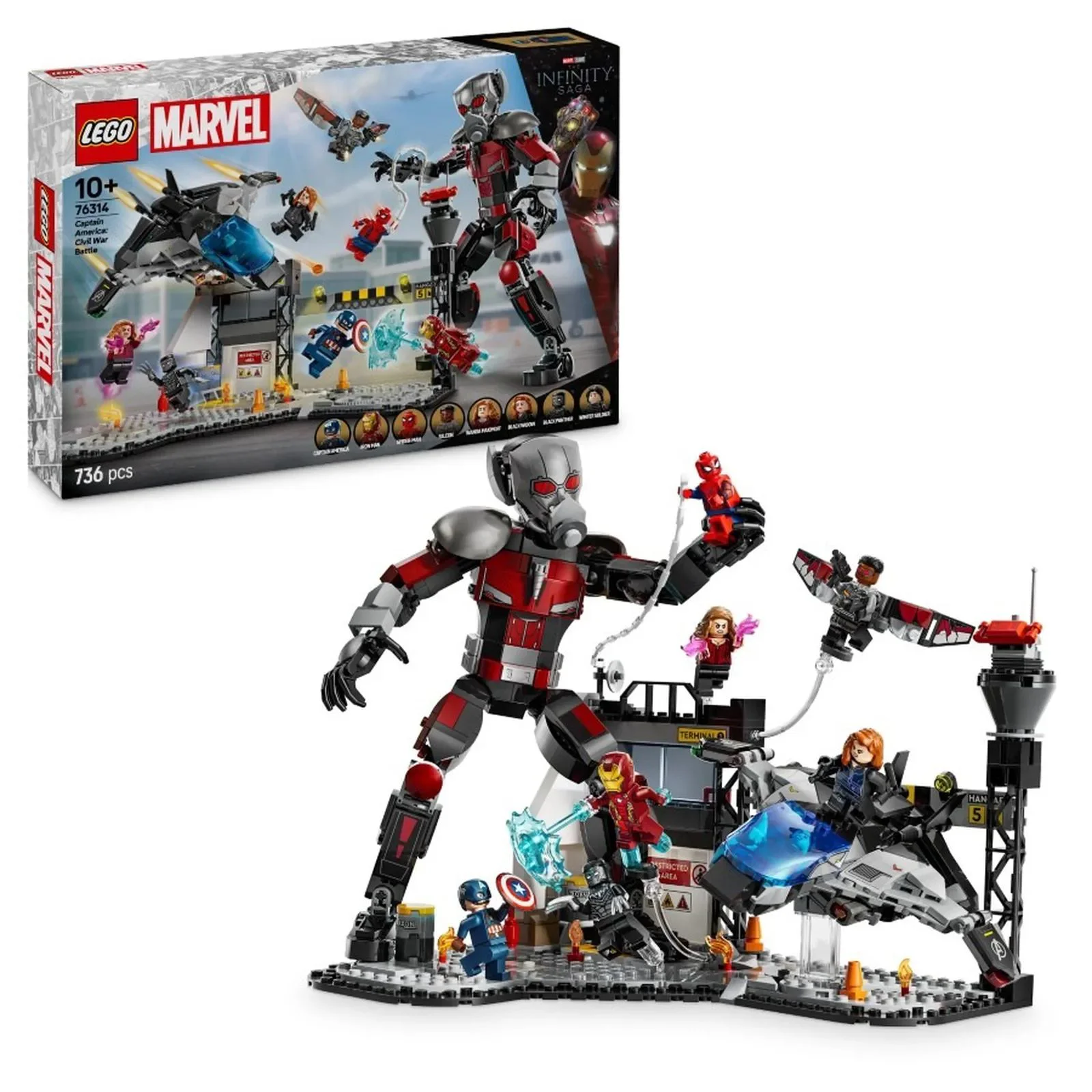 image for Set de constructie LEGO Marvel Batalia plina de actiune, Razboi civil, 736 el. foto