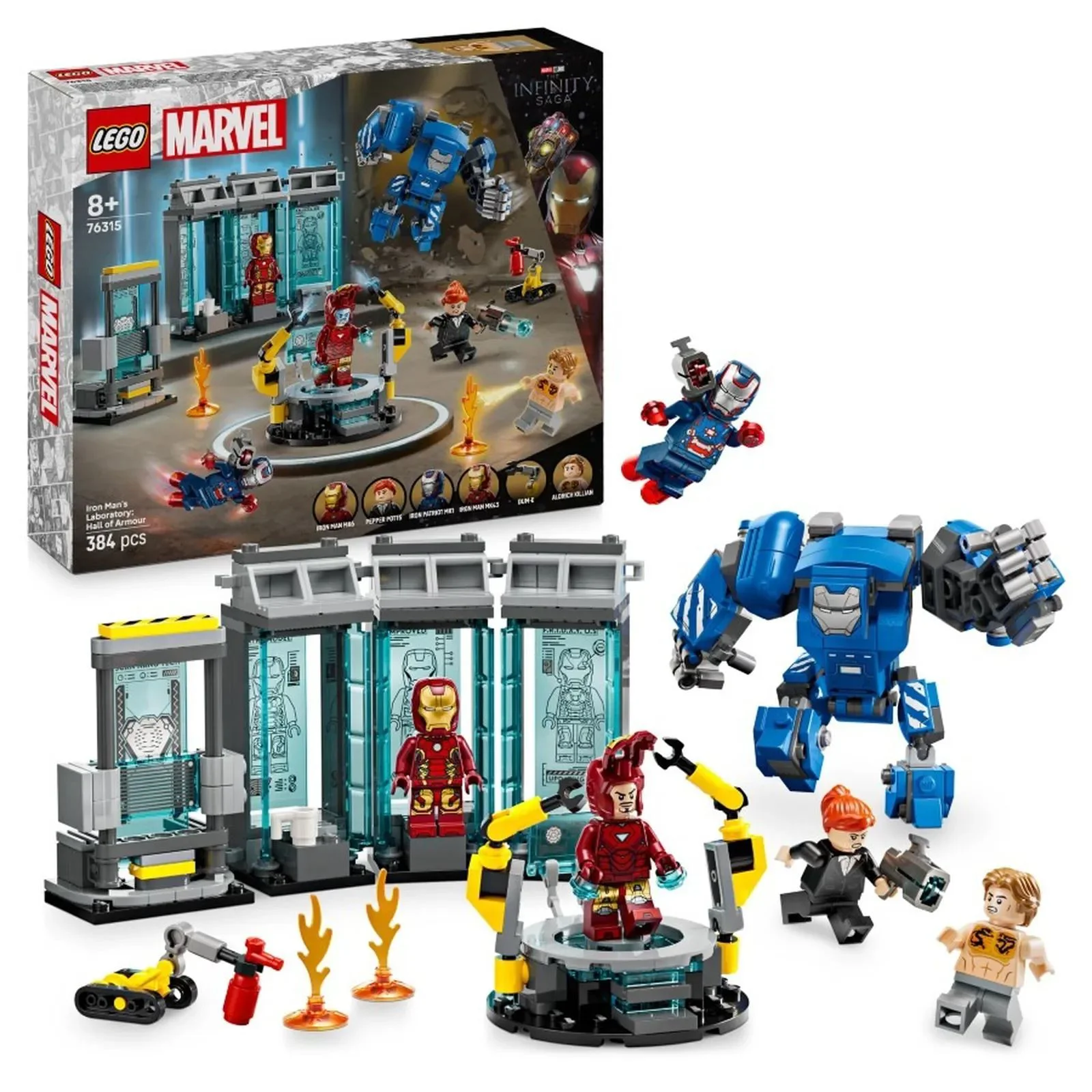 image for Set de constructie LEGO Marvel Laboratorul lui Iron Man: Sala armurilor, 384 el. foto