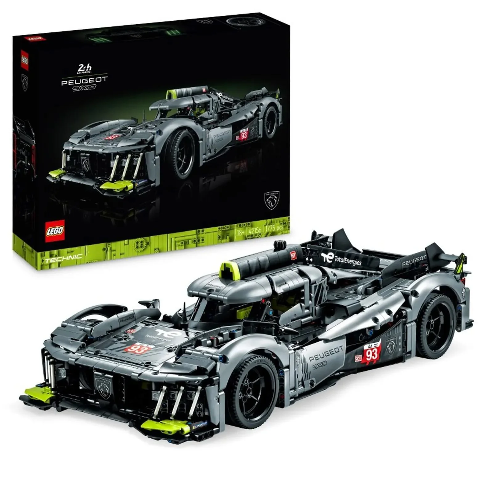 Set de constructie LEGO Technic PEUGEOT 9X8 24H Le Mans Hybrid Hypercar, 1775 el.