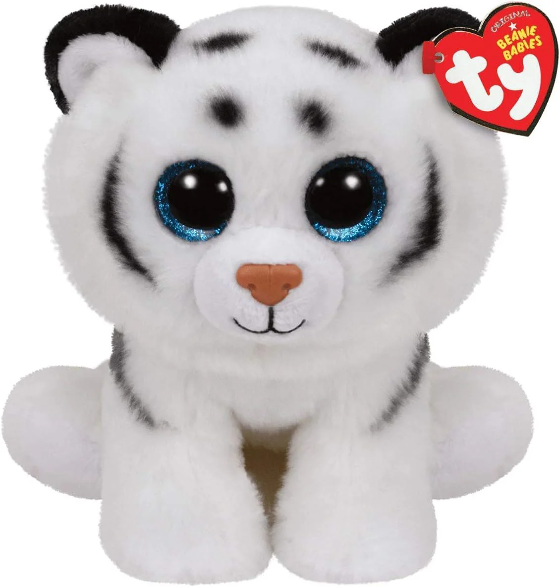 Jucarie de plus TY Beanie Babies Tigrul alb Tundra, 15 cm foto