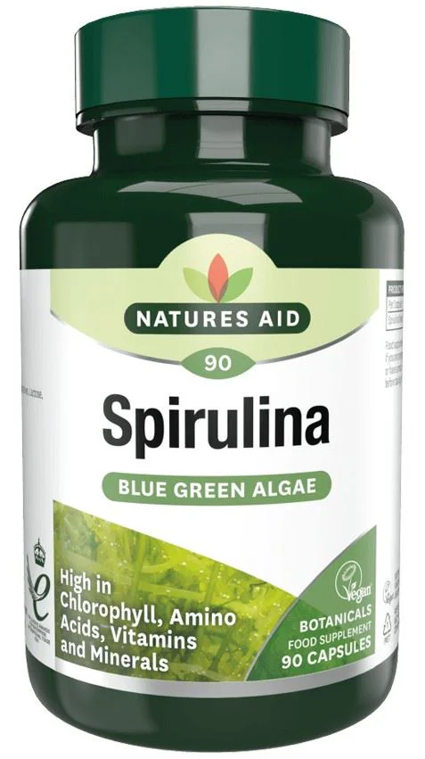 Supliment alimentar Spirulina VEGAN 500 mg Nature's Aid, 90 capsule