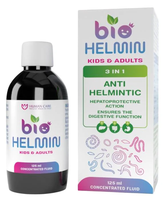 Sirop BioHelmin pentru copii si adulti (antihelmintic) Human Care, 125 ml