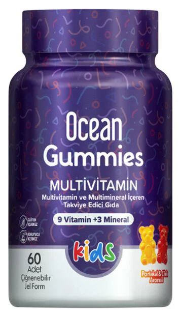 image for Supliment alimentar Gummy Bioslo Orzax Ocean Multivitamin Kids, 60 jeleuri foto