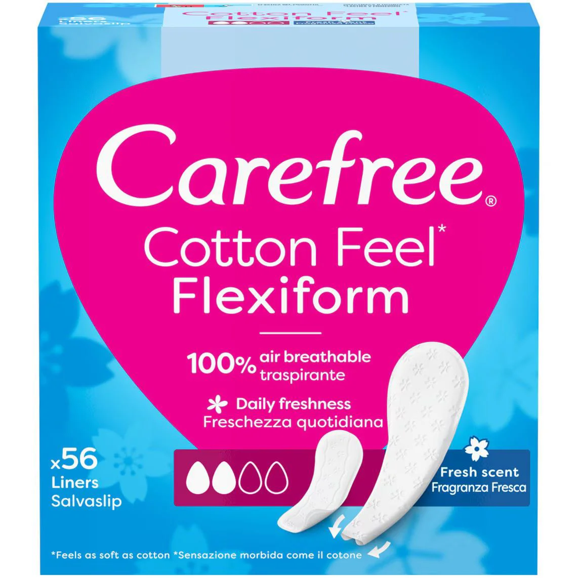 image for Прокладки Carefree Cotton Feel FlexiForm Fresh, 56 шт. foto