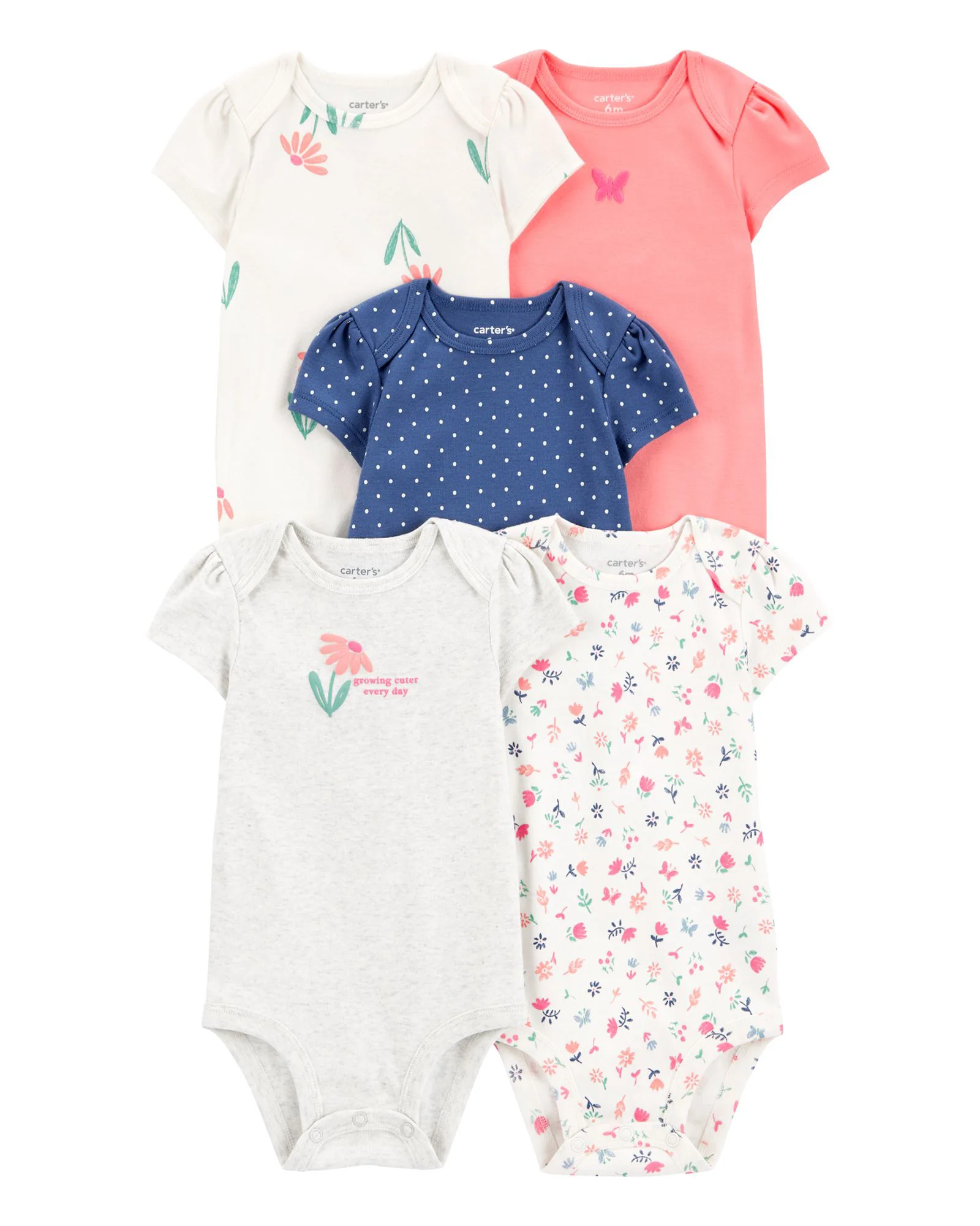 Carter's Комплект бодиков Pink-Gray Floral