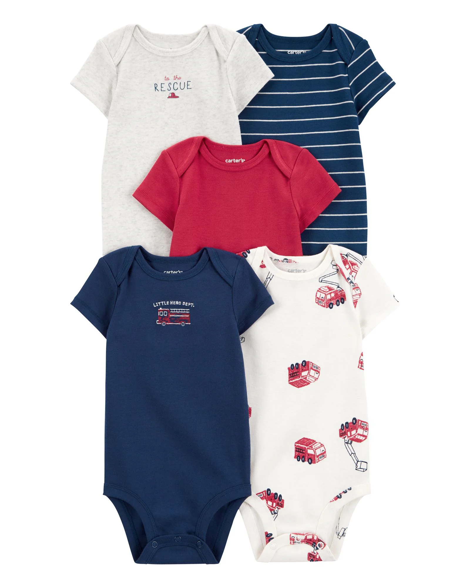 Carter's Set 5 piese body Firetruck Stripe foto
