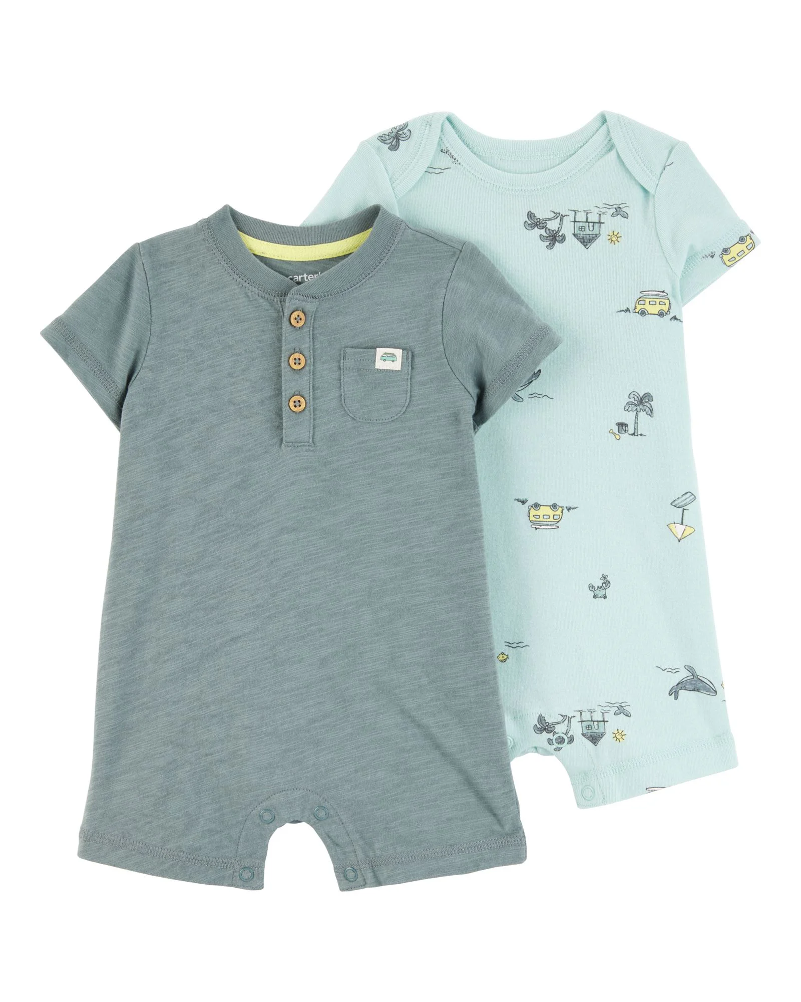 Carter's Set 2 piese Salopete Blue-Beach foto