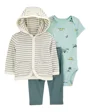 Carter's Комплект 3 в 1 Blue Stripe - кардиган, боди и штаны