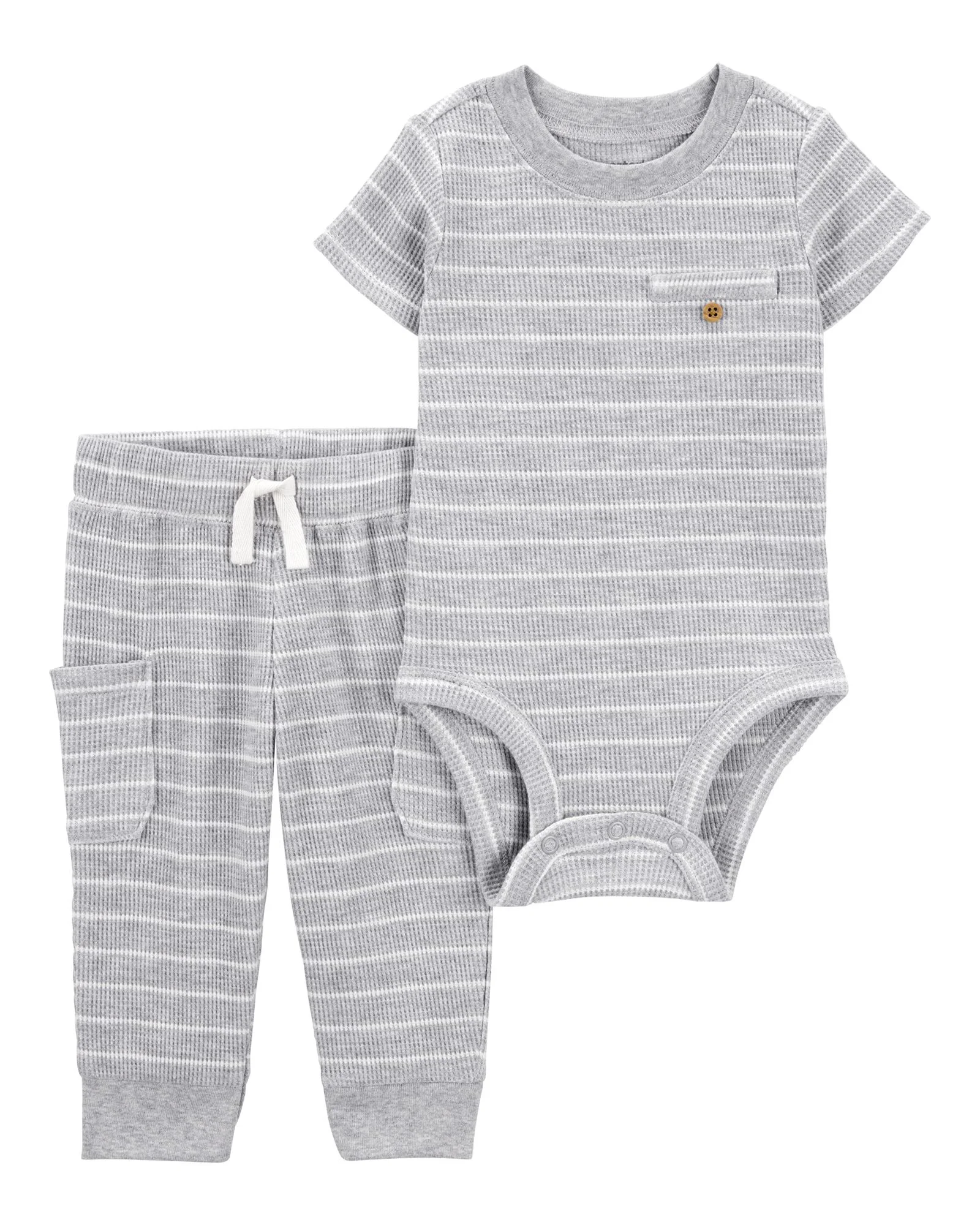 Carter's Set 2 piese Gray Textured - Pantaloni si body foto