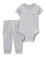 Carter's Set 2 piese Gray Textured - Pantaloni si body foto