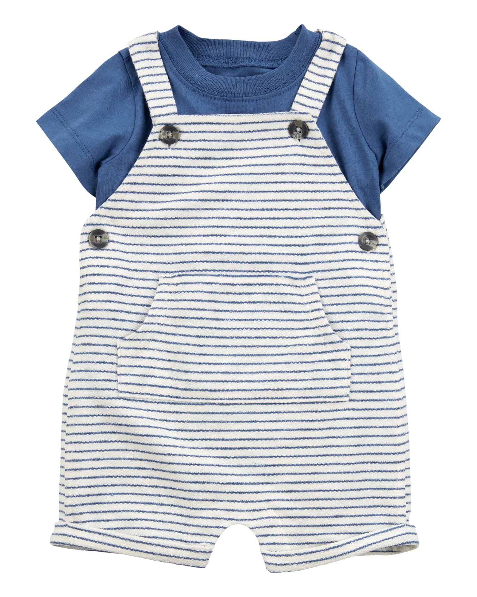 Carter's Set 2 piese Tricou si salopeta Blue-White Stripe foto