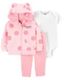 Carter's Комплект 3 в 1 Pink Dot - кофта, боди и штаны