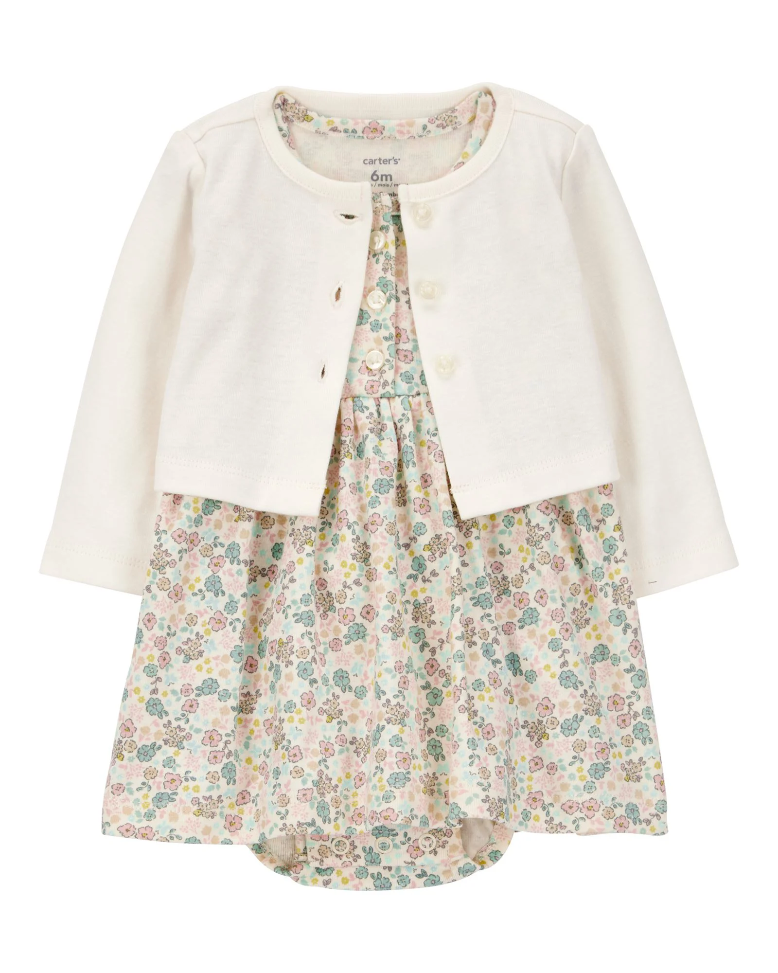 Carter's Элегантный комплект 2 в 1 Multi Floral - платье и кардиган