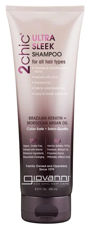 Шампунь Giovanni, 2chic Brazilian Keratin Argan Oil Shampoo, 250 мл