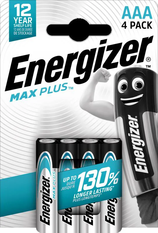 image for Baterii Energizer Max Plus Alkaline AAA, 1.5 V, 4 buc. foto