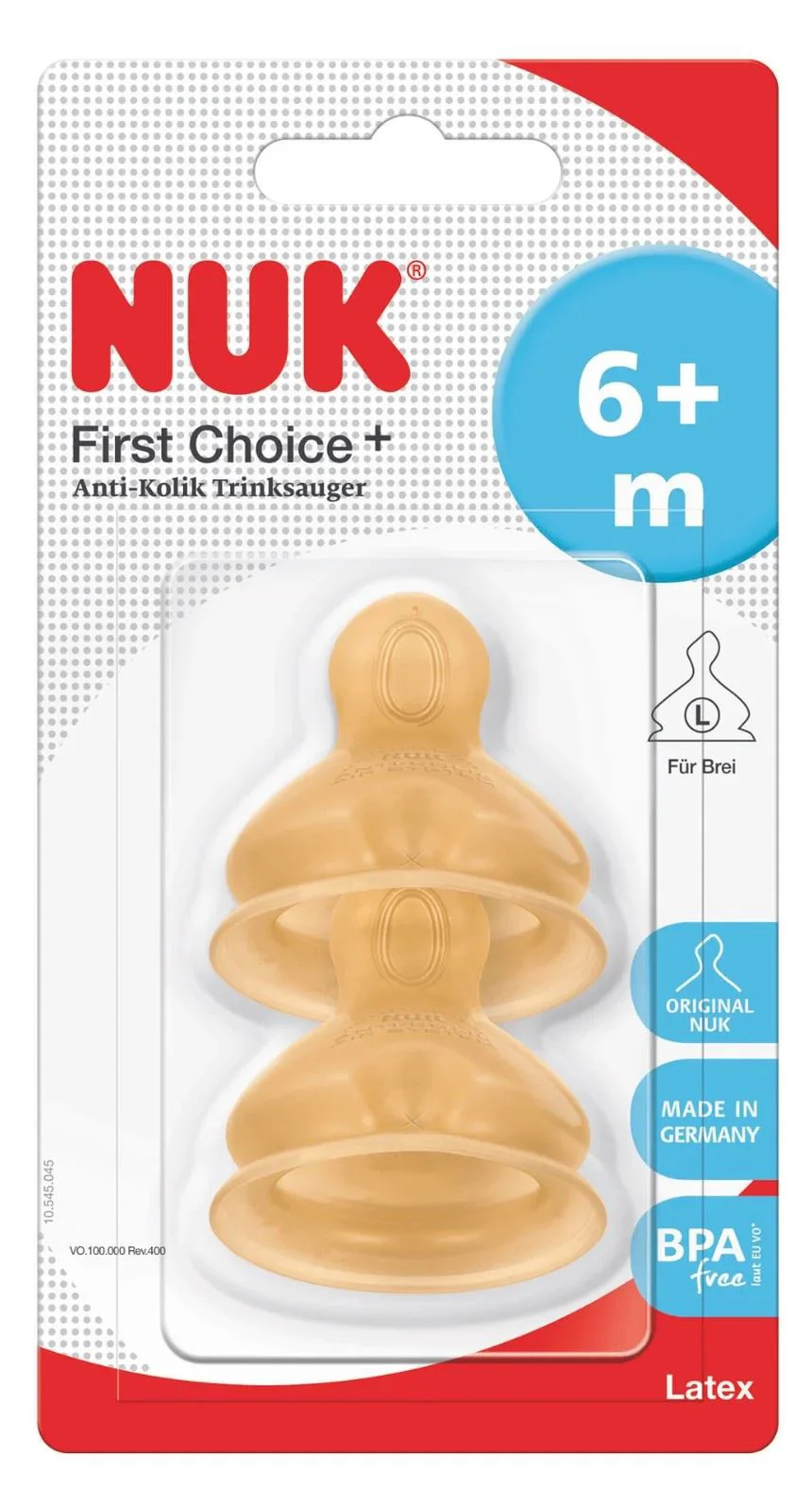 Tetina din latex NUK, flux pentru terci (6-18 luni), 2 buc. foto
