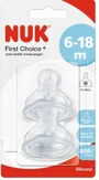 Соска из силикона NUK First Choice, поток для молока (6–18 мес.), 2 шт.