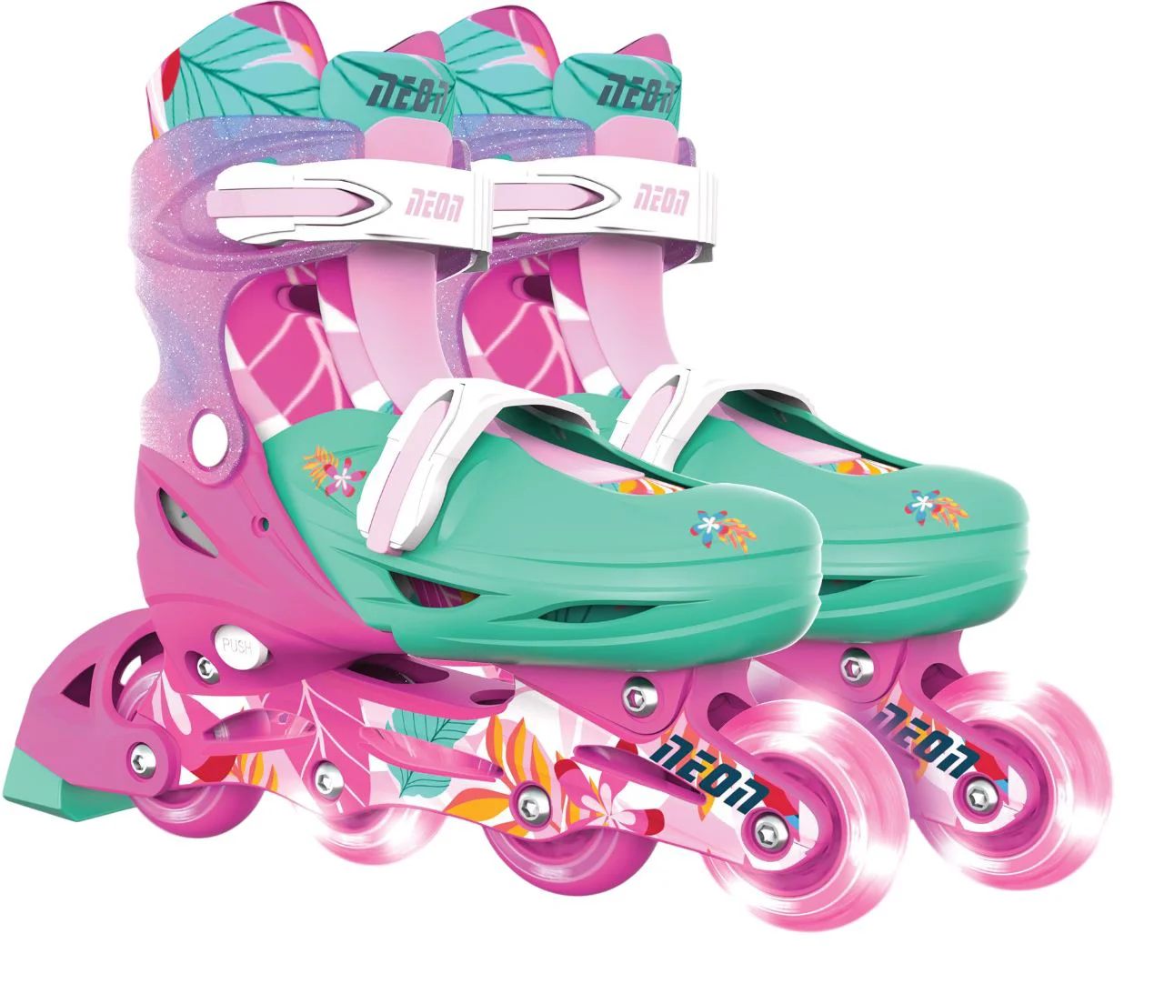 Patine cu rotile Neon Combo, 34-37, Flori