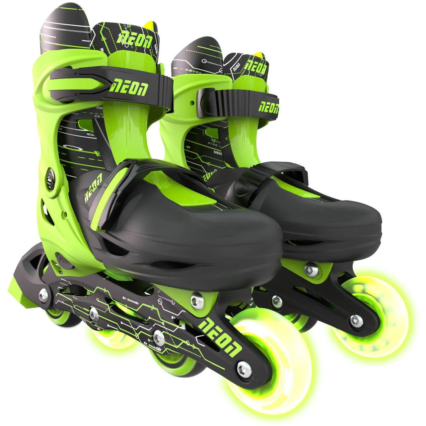 Patine cu rotile Neon Inline, 30-33, Verde