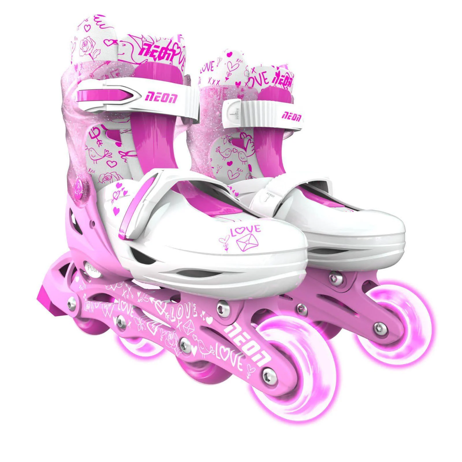 Patine cu rotile Neon Inline, 34-37, Roz