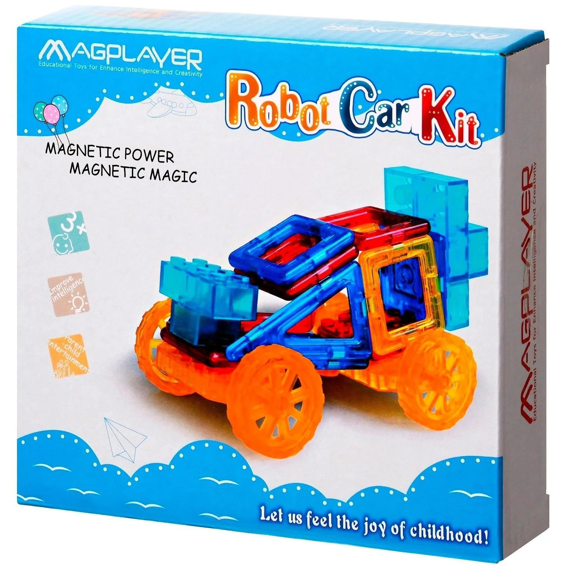 Set de constructie magnetic Magplayer, 32 piese