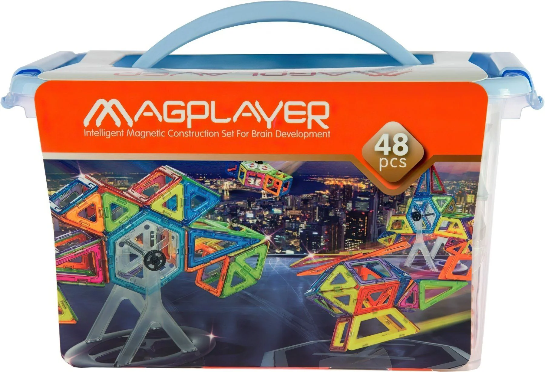 Set de constructie magnetic Magplayer in cutie, 48 piese