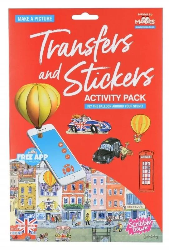 Set de stickere transferabile Scribble Down cu aplicatie online - Londra
