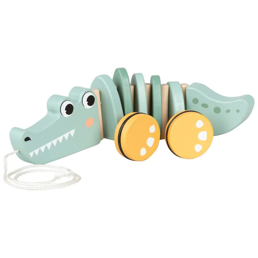 Jucarie de tras din lemn Premaman Crocodil Multicolor