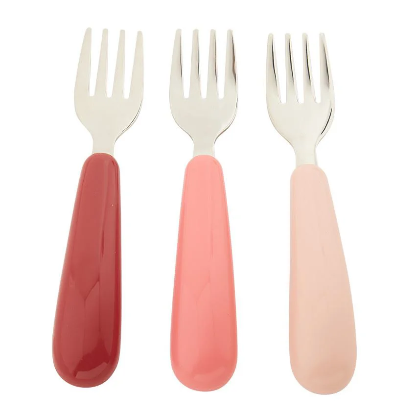 Set furculite din inox Premaman Yummix Roz, 3 buc.