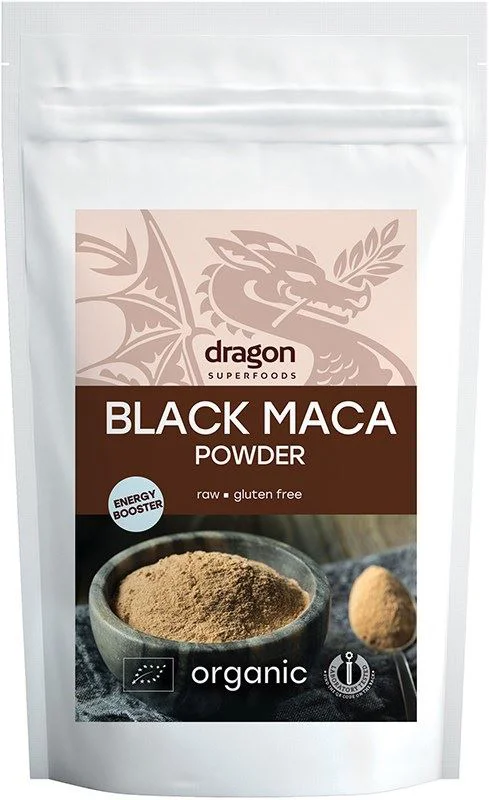 Pudra bio de Maca neagra Black Maca Raw Vegan Dragon Superfoods, 100 g