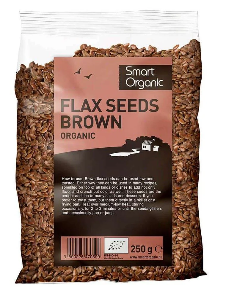 Семена коричневого льна био Smart Organic, 250 г