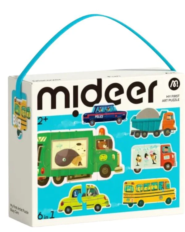 Primul Puzzle 6 in 1 Mideer Vehicule