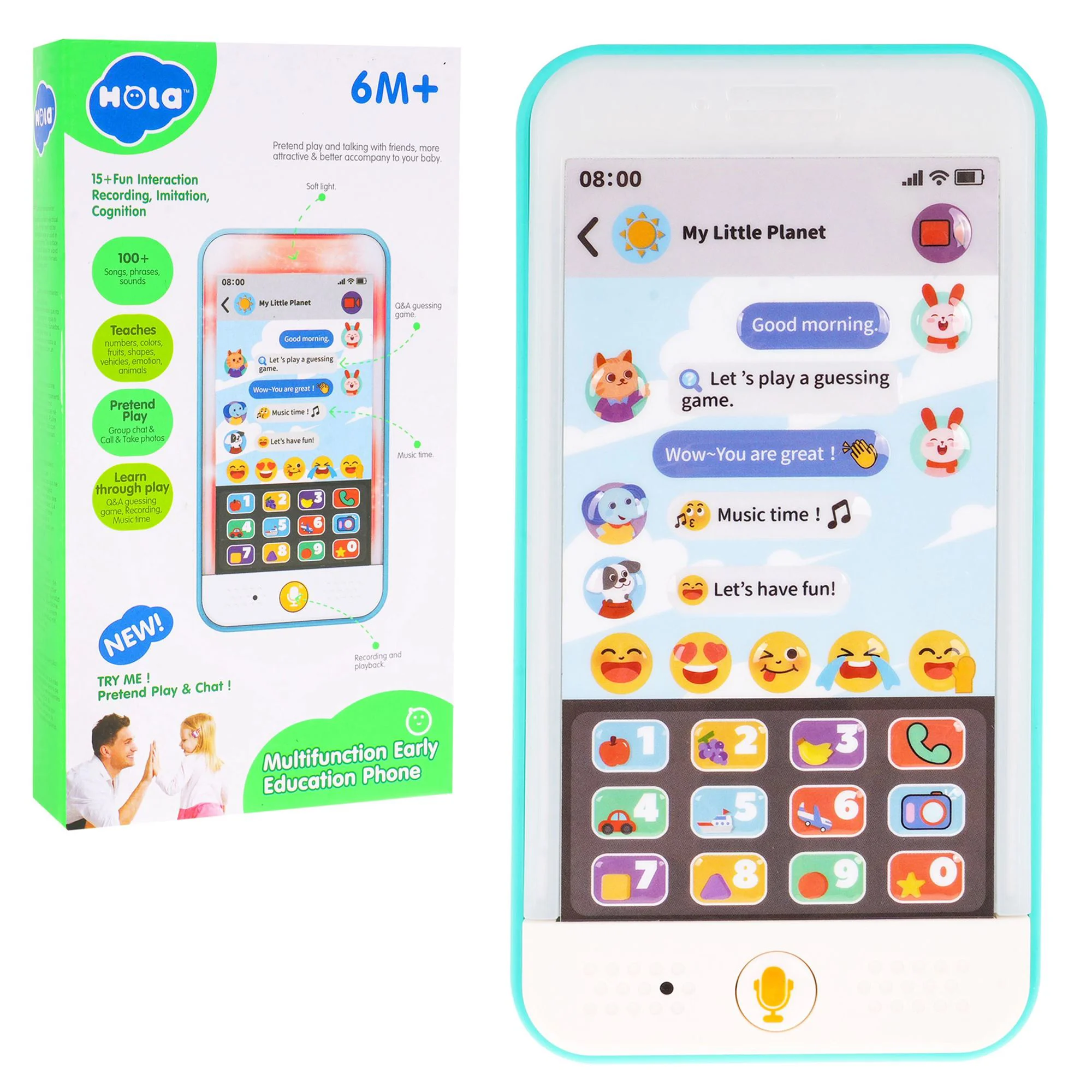 Интерактивная игрушка Hola Toys Музыкальный телефон со 100 песнями