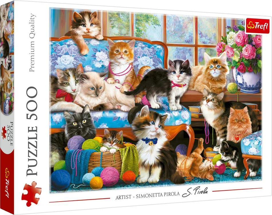 Puzzle Trefl Familia de pisicute, 500 el. foto