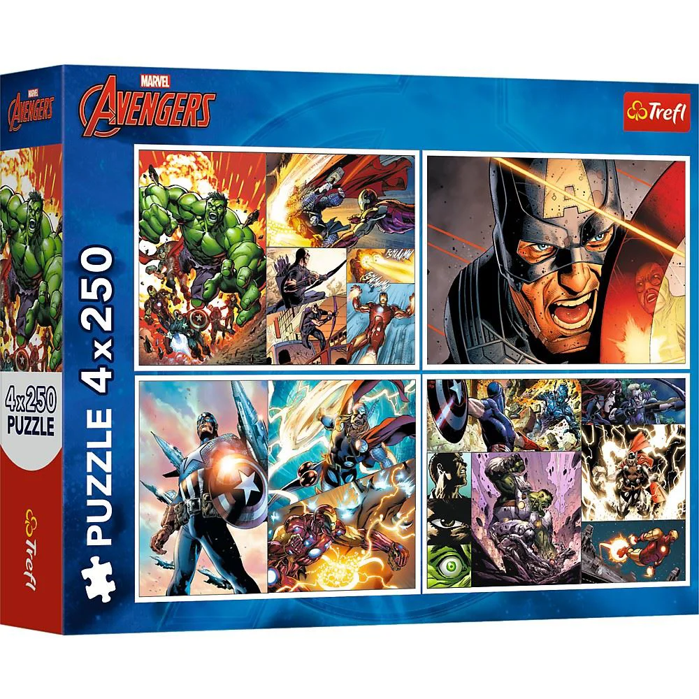 Пазл Trefl Мстители Marvel: Геройские дни, 4x250 эл. foto