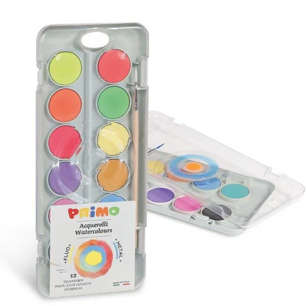Set de pictat Primo cu acuarela cu 7 metalice si 5 fluo culori foto
