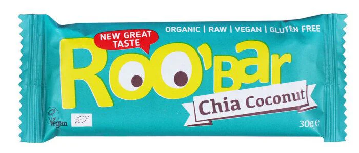 Био-протеиновый батончик с чиа и кокосом Raw Roobar, 30 г