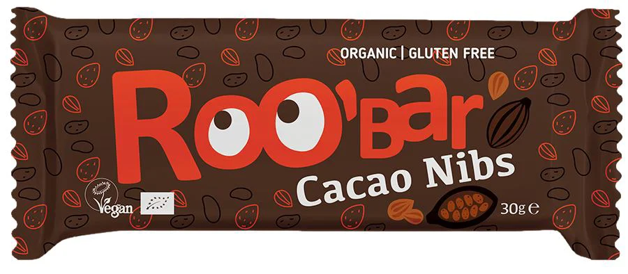 Био-протеиновый батончик с какао-нибсами и миндалём Raw Roobar, 30 г