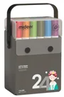 Set de markere semitransparente cu varf dublu Mideer, 24 culori