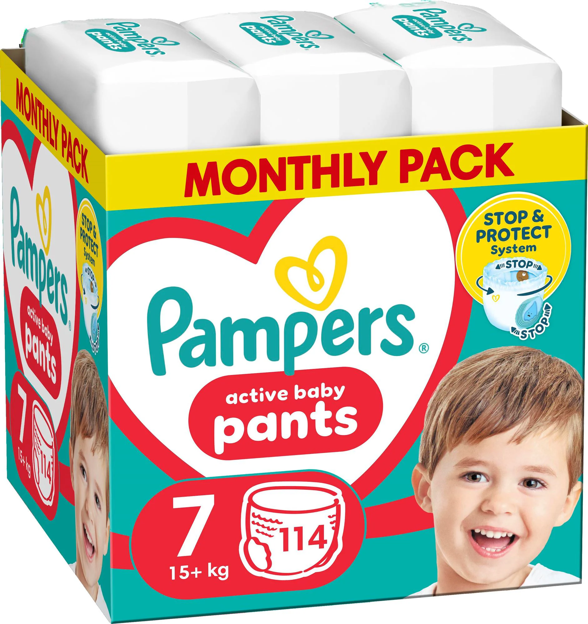Трусики Pampers Pants Unisex 7 XXL Box (17+ кг), 114 шт. foto