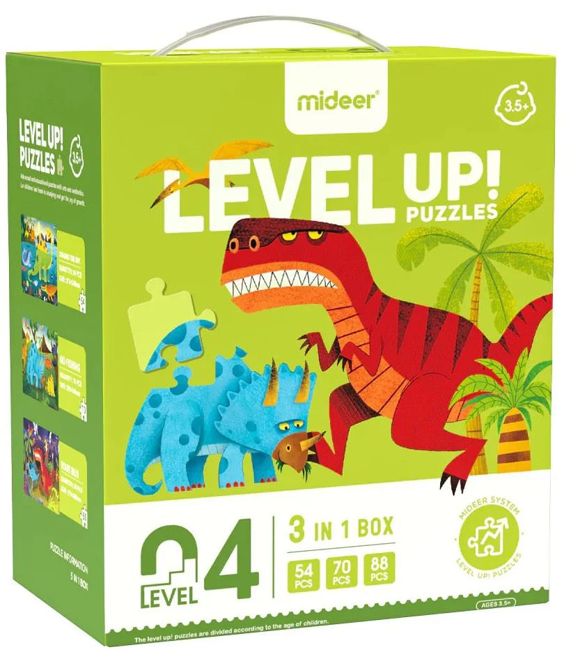 image for Puzzle 3 in 1 Mideer Era dinozaurilor, nivelul 4 foto