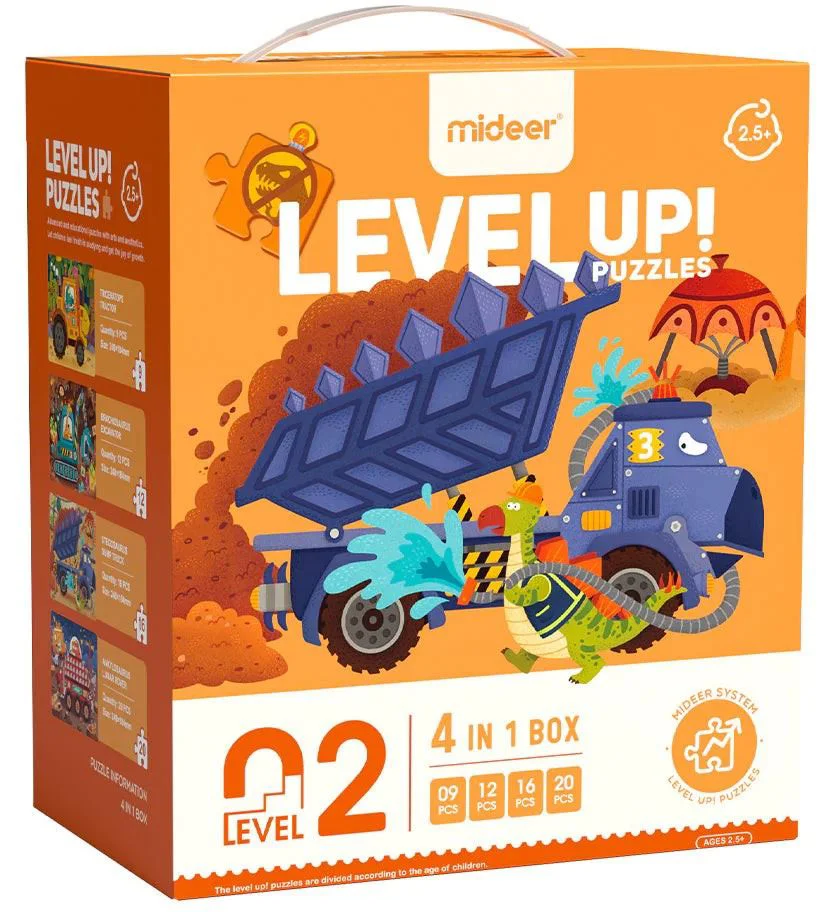 Puzzle 4 in 1 Mideer Proiectele dinozaurilor, nivelul 2 foto