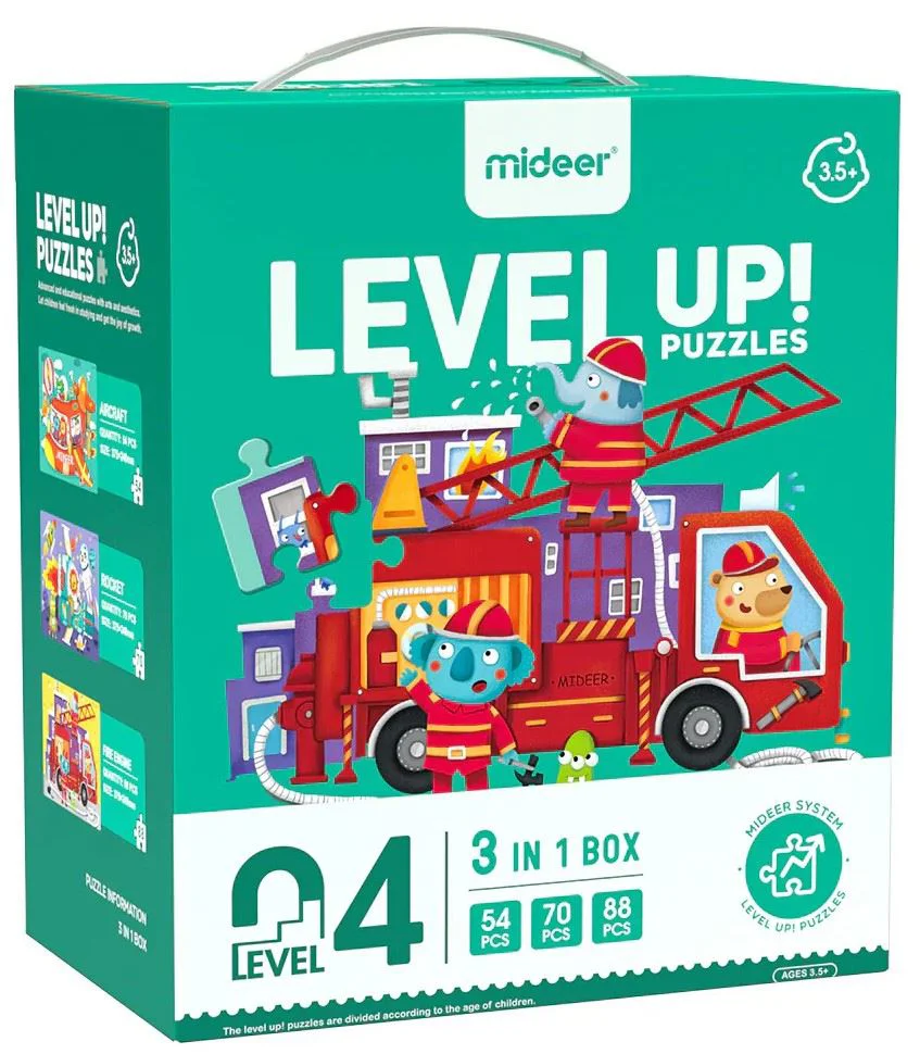 image for Puzzle 3 in 1 Mideer Transport, nivelul 4 foto