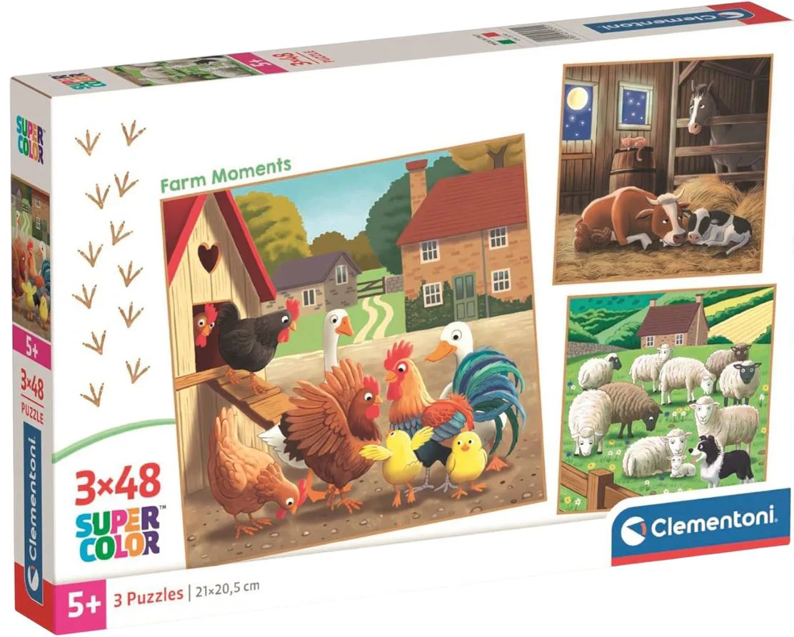 Puzzle Clementoni Momente la Ferma, 3x48 el. foto