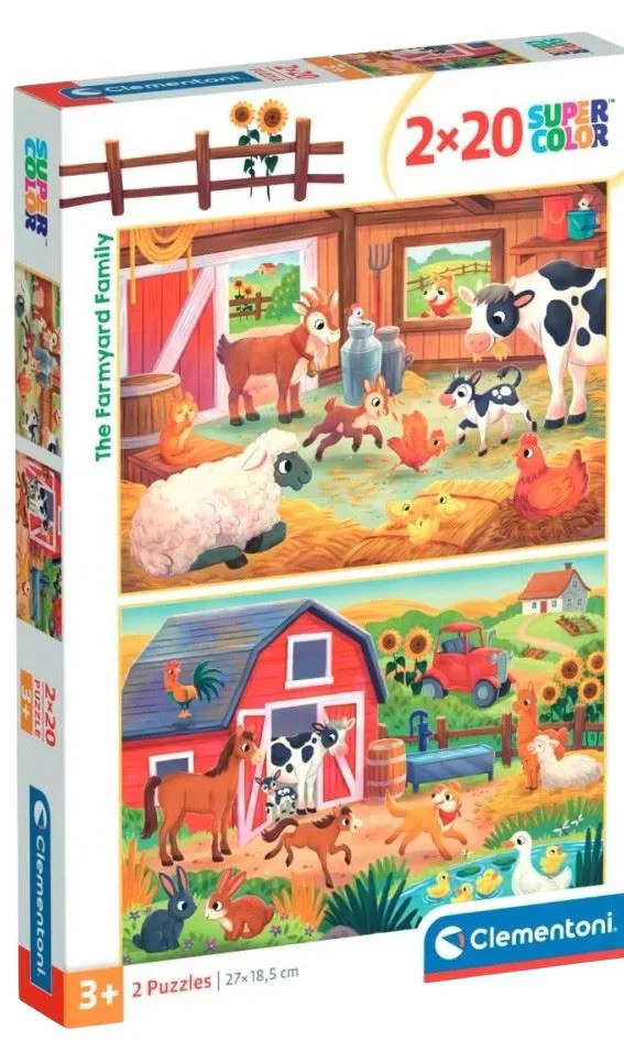 Puzzle Clementoni Familia de la Ferma, 2x20 el. foto