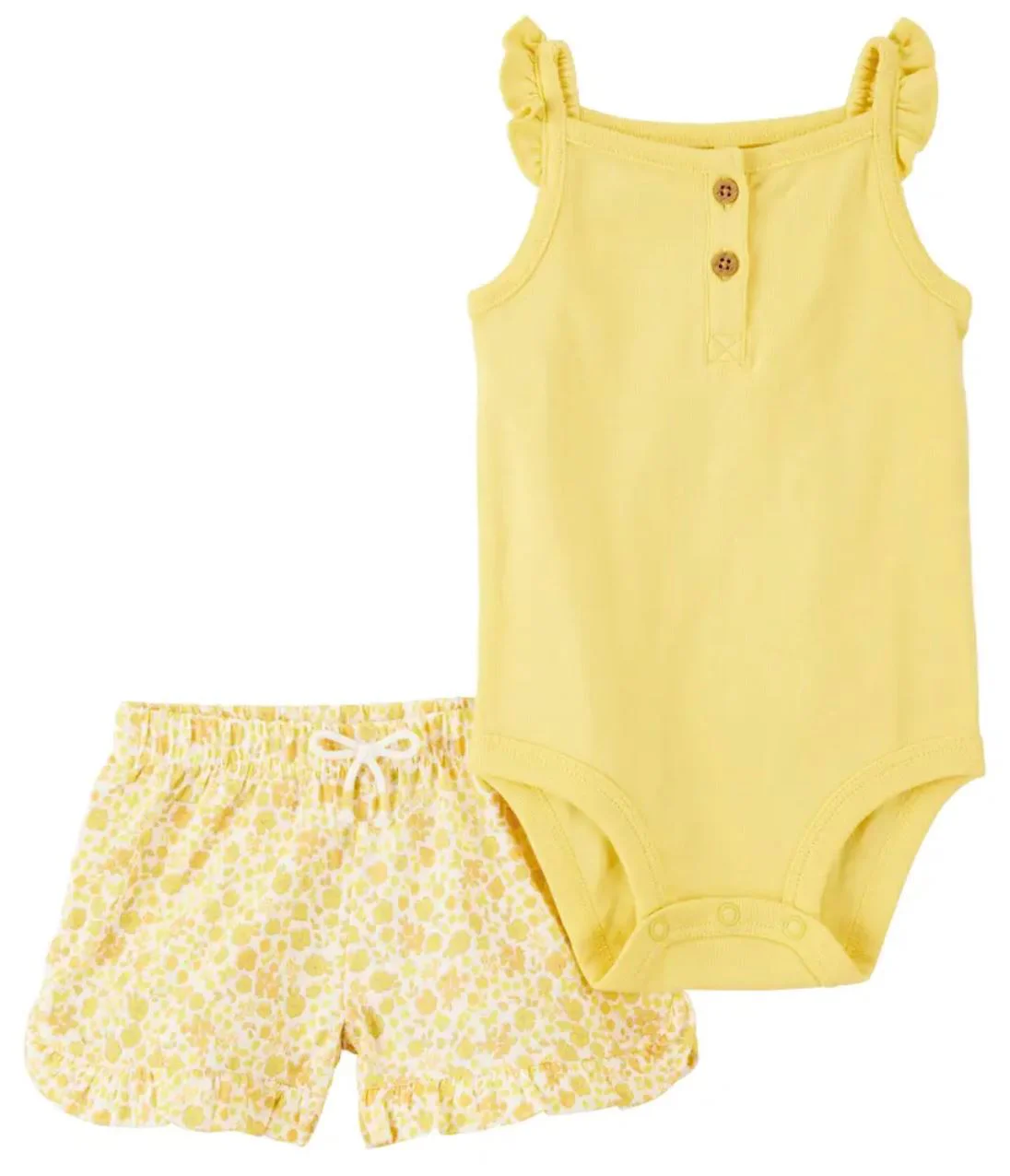 Carter's Set 2 piese Body si pantaloni scurti Yellow Floral Short foto